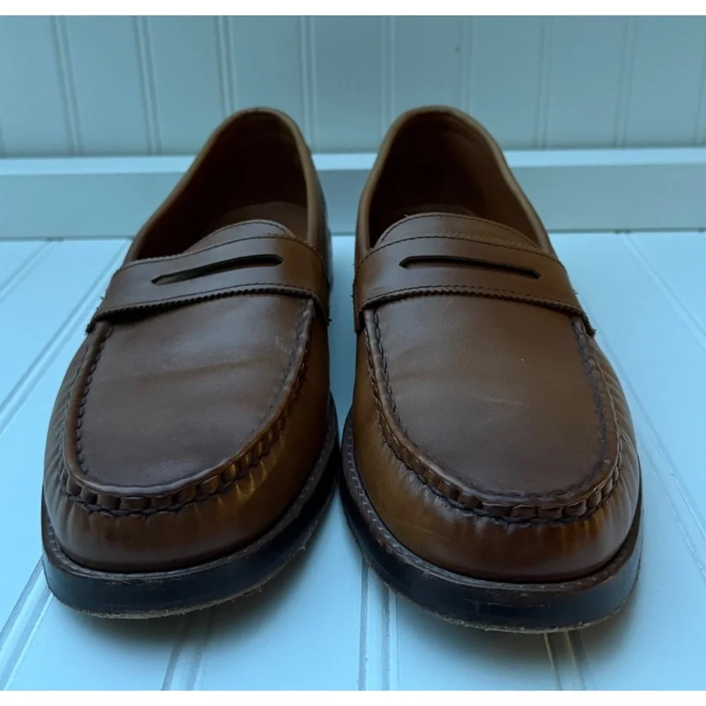 Allen Edmonds Dylan Tan Leather Penny Loafers Mens 10 D 3385 Made in USA